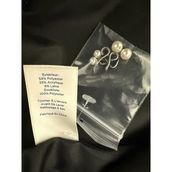 Talbots RSVP 16 Black Tweed Pearl Jacket Elegant Boucle Blazer Evening Topper - Picture 5 of 7